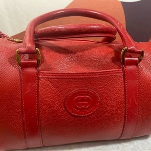 GUCCI👜👜 Vintage Boston bag Fire Red small top handle